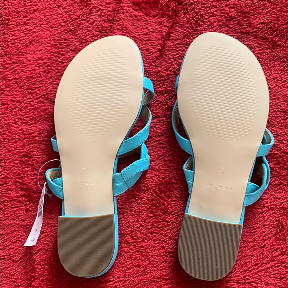 Talbots Blue Slip-On Sandals with Thong Design - Picture 4 of 5